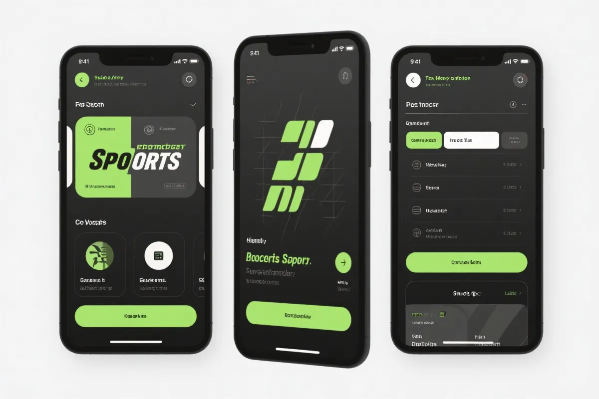 体育移动应用界面示意